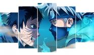 Quadros Decorativos Mosaico Kakashi Vs Uchiha Obito Anime"