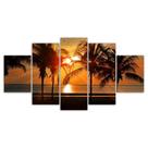 Quadros Decorativos Mosaico Pôr Do Sol Mar Coqueiro praia