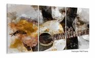 Quadros Decorativos Musical Violao Sala Quarto 120x60 3 peças