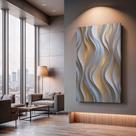 Quadros Decorativos Ondas Pastel 40x60 Moderno Luxo Sala Quarto Escritório Quadros Decorativos Ondas Pastel 40x60 Moderno Luxo Sala Quarto Escritório