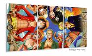 Quadros Decorativos One Piece 120x60 3 peças em Tecido Sala