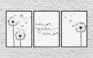 Quadros Decorativos Paisagem Dente de Leão Frase Amor
