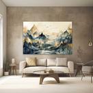 Quadros Decorativos para Quarto Sala 40x60 Paisagem Abstrato Montanhas Azul Bege Grande Escritório Hall Quadros Decorativos para Quarto Sala 40x60 Paisagem Abstrato Montanhas Azul Bege Grande Escritório Hall