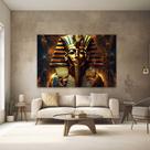 Quadros Decorativos para Quarto Sala 90x60 Esfinge Egito Dourada Grande Escritório Hall