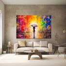 Quadros Decorativos para Quarto Sala Abstrato Colorido Chuva Arte Pintura Grande Escritório Hall