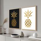 Quadros decorativos para sala Abacaxi Dourado Cozinha
