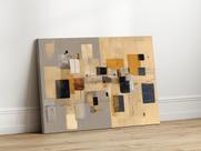 Quadros Decorativos para Sala Quarto Abstrato Geometrico 130x90 Linha Premium IMpresso nas Laterais