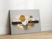 Quadros Decorativos para Sala Quarto Abstrato Relevo 3D 90x60 Linha Premium IMpresso nas Laterais