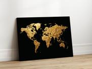 Quadros Decorativos para Sala Quarto Mapa Mundo Preto Luxo 40x60 Linha Premium Tela Impressa nas laterais Quadros Decorativos para Sala Quarto Mapa Mundo Preto Luxo 40x60 Linha Premium Tela Impressa nas laterais