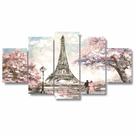 Quadros Decorativos Paris Torre Eiffel Rosa Aquarela Quarto