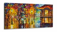 Quadros Decorativos Pintura Abstrato City Sala Quarto em tecido canvas 130x60