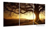 Quadros Decorativos Pôr do Sol Arvore Sala Quarto 120x60 3 peças Quadros Decorativos Pôr do Sol Arvore Sala Quarto 120x60 3 peças