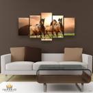 Quadros Decorativos Quatro Cavalos Hd Quarto Sala Kit