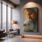 Quadros Decorativos Retrato Contemplativo 90x60 Moderno Luxo Sala Quarto Escritório