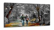 Quadros Decorativos Romantico Bosque City Sala Quarto em tecido canvas 130x60
