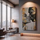 Quadros Decorativos Rosto Abstrato 40x60 Moderno Luxo Sala Quarto Escritório Quadros Decorativos Rosto Abstrato 40x60 Moderno Luxo Sala Quarto Escritório