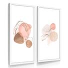 Quadros Decorativos Sala Cozinha Dupla Boho Rosa Abstrato Quadros Decorativos Sala Cozinha Dupla Boho Rosa Abstrato