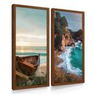 Quadros Decorativos Sala Cozinha Dupla Paisagem Praia Mar