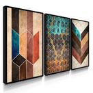 Quadros Decorativos Sala Cubos Chevron Geometrico