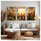 Quadros Decorativos Santa Ceia Religioso Sala Quarto 122x60