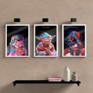 Quadros Decorativos Star Wars Art C/ Vidro 3pç Escritório