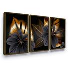 Quadros Decorativos Trio Flores Sala Escritório Tendência