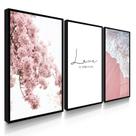 Quadros Decorativos Trio Pink Love Rosa Amor