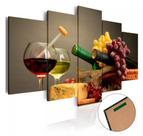 Quadros Decorativos Vinho Uva E Queijo "