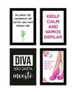 Quadros Depilação Estética Decoração Diva 4 Peças 20x28cm Quadros Depilação Estética Decoração Diva 4 Peças 20x28cm