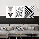 Quadros Escandinavos Amor Alegria Paz Decorativo