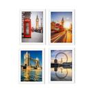 Quadros Fotos Londres Moldura Branca 22x32cm Kit4un