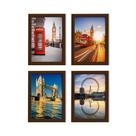 Quadros Fotos Londres Moldura Marrom 33x43cm Kit4un