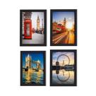 Quadros Fotos Londres Moldura Preta 33x43cm Kit4un