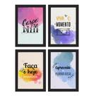 Quadros Frases Carpe Diem Moldura Preta 22x32cm 4un