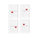 Quadros Frases Fé e Família Moldura Branca 22x32cm Kit 4un