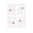 Quadros Frases Fé e Família Moldura Branca 33x43cm Kit 4un