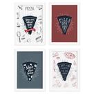 Quadros Frases Pizza Moldura Branca 22x32cm 4un