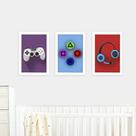 Quadros Gamer 3 Peças Com Moldura Decoração Infantil Quarto Menino Quadros Gamer 3 Peças Com Moldura Decoração Infantil Quarto Menino