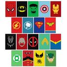 Quadros Heróis Símbolos Kit 8 peças 20x30cm a escolher