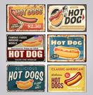 Quadros Hot-dog Lanchonete Dogão Vintage Retro Kit 6 Peças