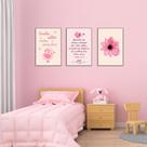 Quadros infantil Flor e Passarinho Menina Kit 3 20x30cm Decorativo Poster Painel Quarto Criança Lindo Para Decorar