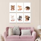 Quadros infantis Bichinhos Bosque Dos Animais kit 6 peças 20x30cm Quarto Meninas Cute