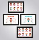 Quadros Inglês Partes Corpo Educativo Escola 4 Peças 20x28cm Quadros Inglês Partes Corpo Educativo Escola 4 Peças 20x28cm