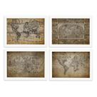 Quadros Mapas Antigos Vintage Moldura Branca 33x43cm Kit 4un Quadros Mapas Antigos Vintage Moldura Branca 33x43cm Kit 4un