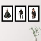 Quadros Moda Mulher Loja Look Fashion Kit 3 Peças 20x28cm