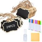 Quadros negros YZ e LIANGYUAN Mini Wood reutilizáveis, 24 unidades com barbante