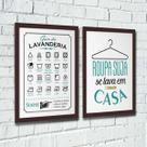 Quadros para Lavanderia - Guia de Lavagem + Roupa Suja - Quadro Novo