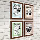 Quadros para Lavanderia - Wash, Dry, Fold, Repeat - Quadro Novo