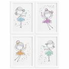 Quadros para Quarto de Menina Fadas Moldura Branca 22x32cm