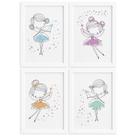 Quadros para Quarto de Menina Fadas Moldura Branca 22x32cm